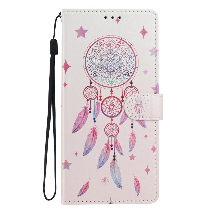 For OPPO A38 Colorful Painting Vegan Leather Phone Case with Lanyard
