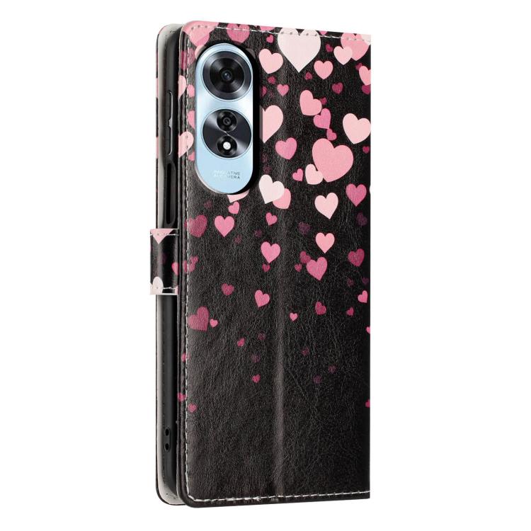 For OPPO A60 5G Colorful Painting Vegan Leather Phone Case with Lanyard