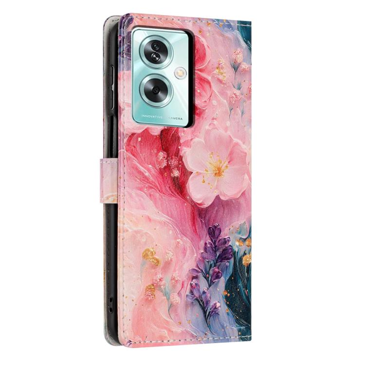 For OPPO A79 5G Colorful Painting Vegan Leather Phone Case with Lanyard