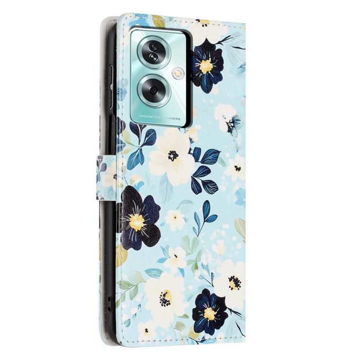 For OPPO A79 5G Colorful Painting Vegan Leather Phone Case with Lanyard