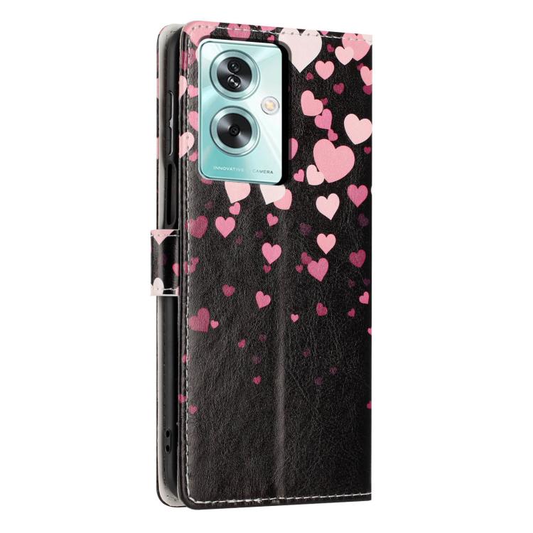 For OPPO A79 5G Colorful Painting Vegan Leather Phone Case with Lanyard