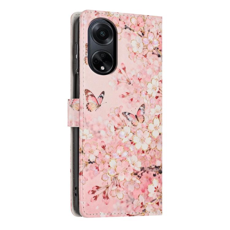 For OPPO A98 Colorful Painting Vegan Leather Phone Case with Lanyard