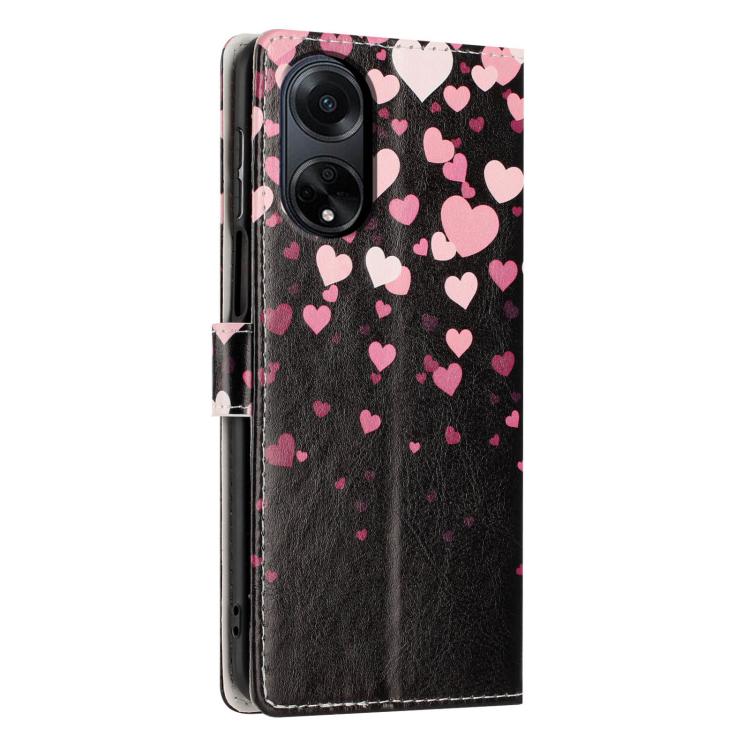 For OPPO A98 Colorful Painting Vegan Leather Phone Case with Lanyard