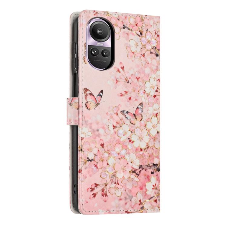 For OPPO Reno10 / 10 Pro Global Colorful Painting Vegan Leather Phone Case with Lanyard