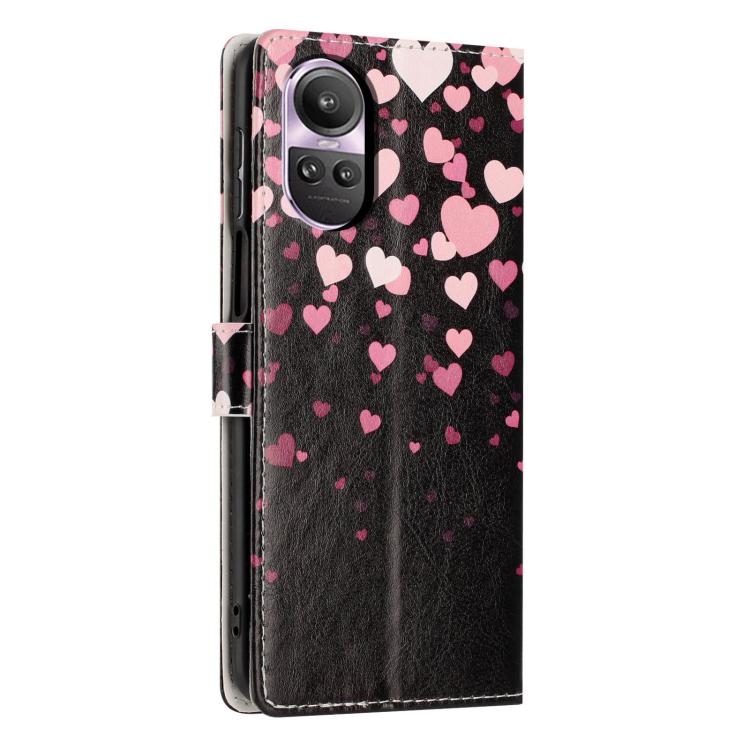 For OPPO Reno10 / 10 Pro Global Colorful Painting Vegan Leather Phone Case with Lanyard