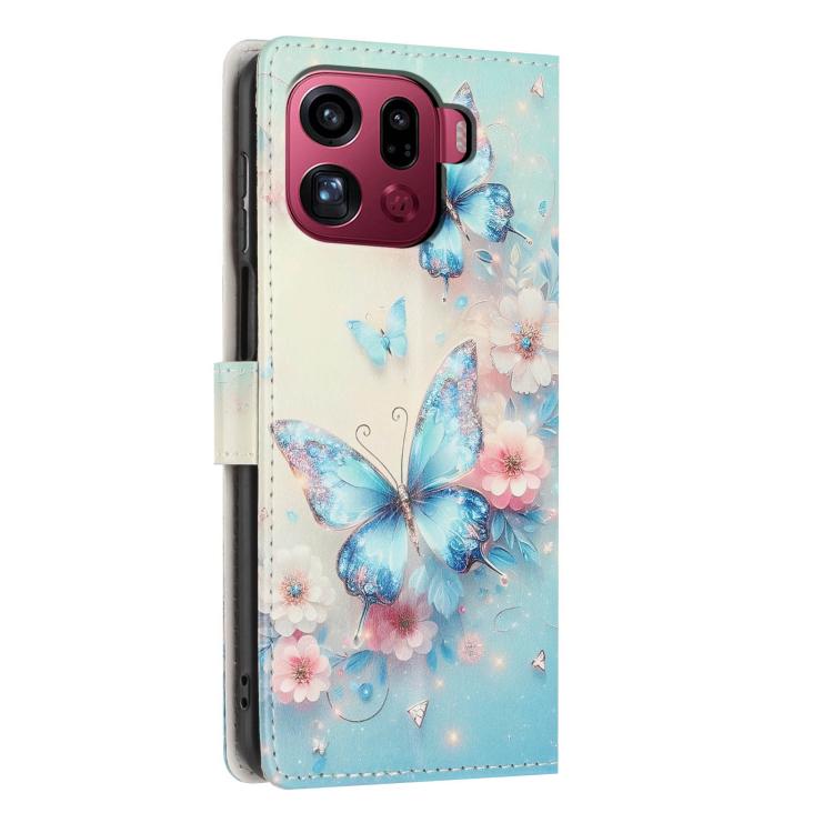 For OPPO Find X9 Pro Colorful Painting Vegan Leather Phone Case with Lanyard