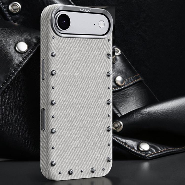 For iPhone Air Rivet Series Denim Texture Full Coverage Magnetic Phone Case