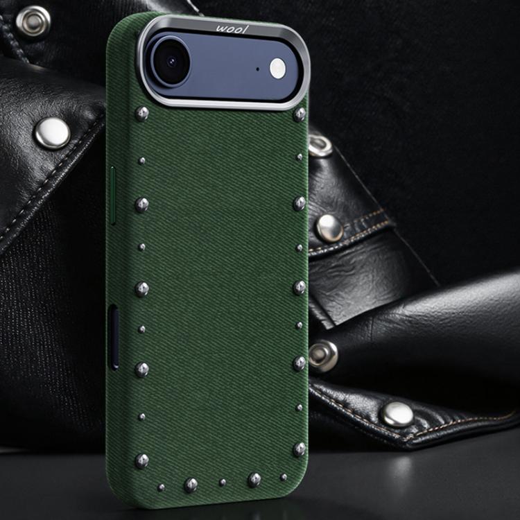 For iPhone Air Rivet Series Denim Texture Full Coverage Magnetic Phone Case