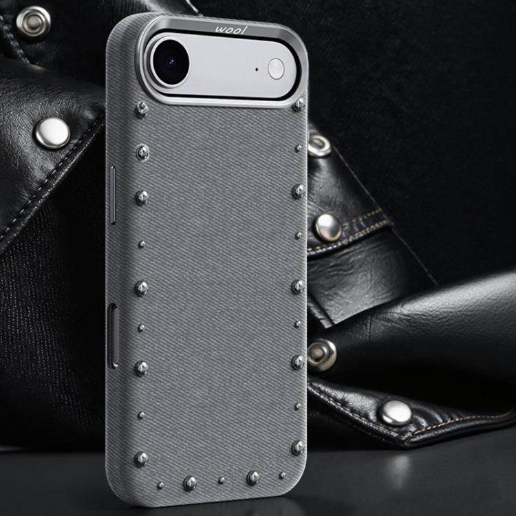 For iPhone Air Rivet Series Denim Texture Full Coverage Magnetic Phone Case