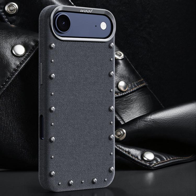 For iPhone Air Rivet Series Denim Texture Full Coverage Magnetic Phone Case