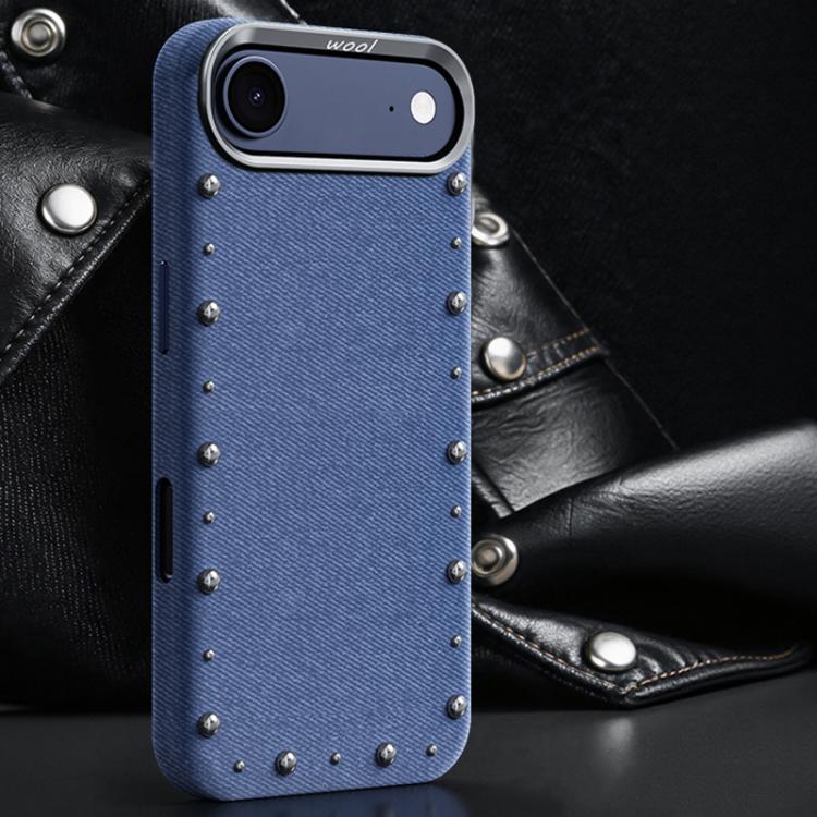 For iPhone Air Rivet Series Denim Texture Full Coverage Magnetic Phone Case