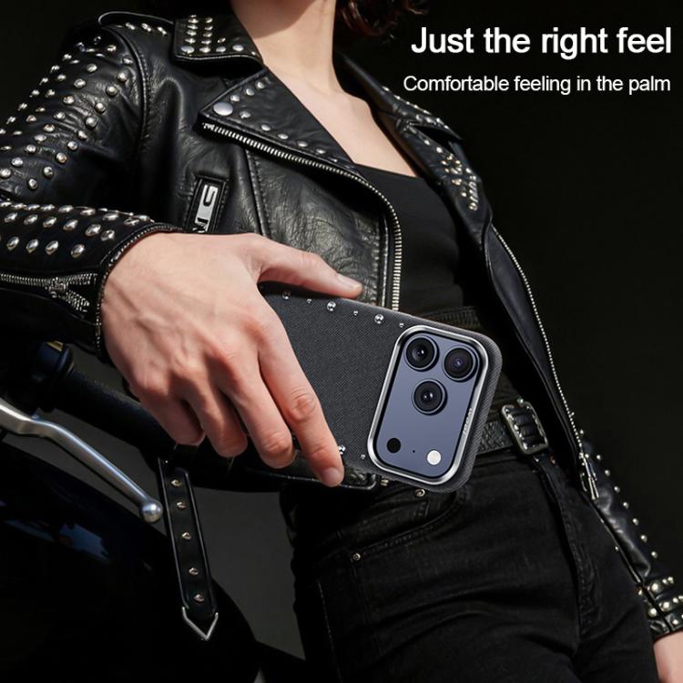 For iPhone 17 Rivet Series Denim Texture Full Coverage Magnetic Phone Case