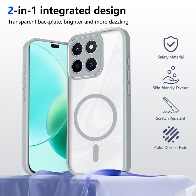 For Honor X8c 4G Matte PC Skin-feel Magnetic Shockproof Phone Case