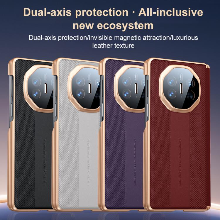 For Huawei Mate X5 Twill Texture Magnetic Vegan Leather Dual-axis Phone Case