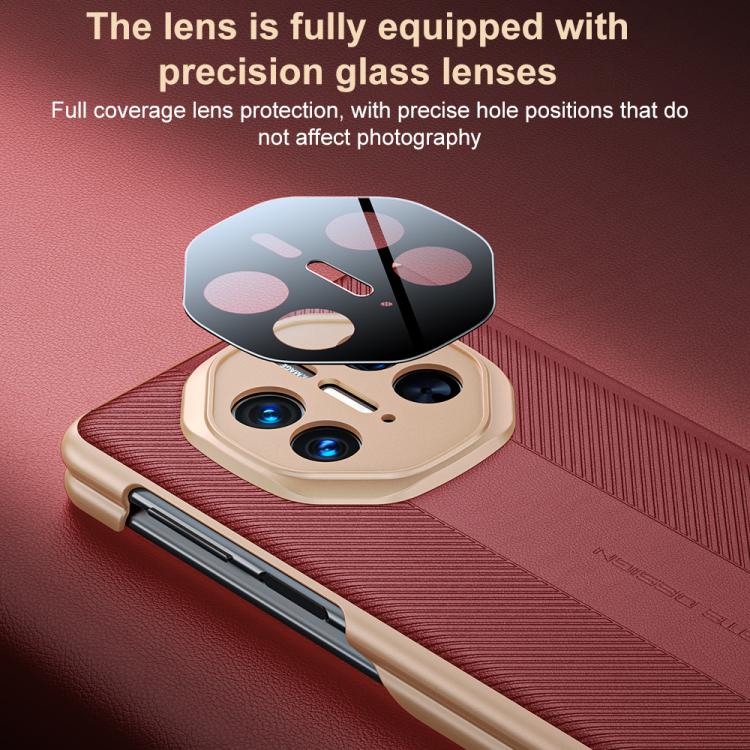 For Huawei Mate X5 Twill Texture Magnetic Vegan Leather Dual-axis Phone Case