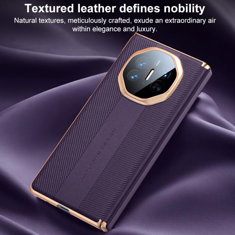 For Huawei Mate X5 Twill Texture Magnetic Vegan Leather Dual-axis Phone Case
