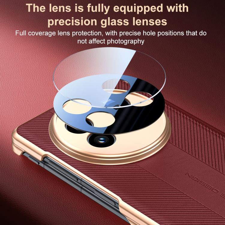 For vivo X Fold5 Twill Texture Magnetic Vegan Leather Dual-axis Phone Case