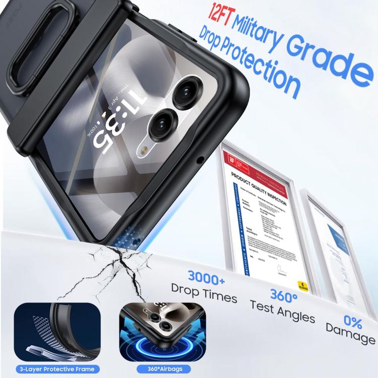 For Motorola Razr 50 Integrated Matte Skin Feel Phone Case with Ring Holder