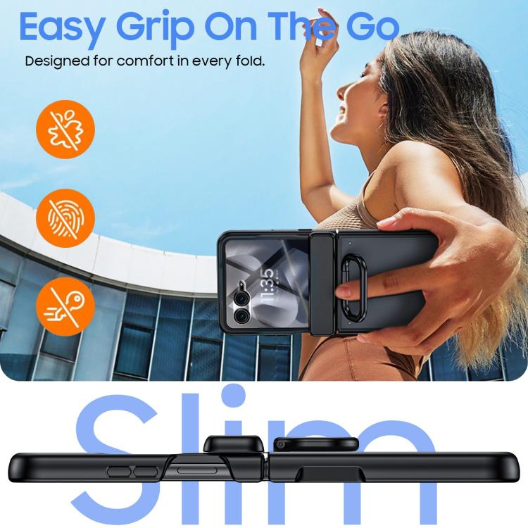 For Motorola Razr 50 Integrated Matte Skin Feel Phone Case with Ring Holder