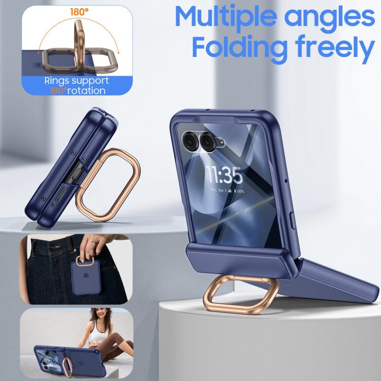 For Motorola Razr 50 Integrated Matte Skin Feel Phone Case with Ring Holder