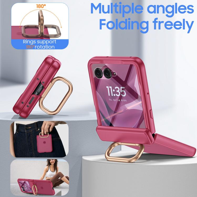 For Motorola Razr 50 Integrated Matte Skin Feel Phone Case with Ring Holder