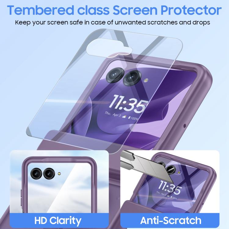 For Motorola Razr 50 Integrated Matte Skin Feel Phone Case with Ring Holder