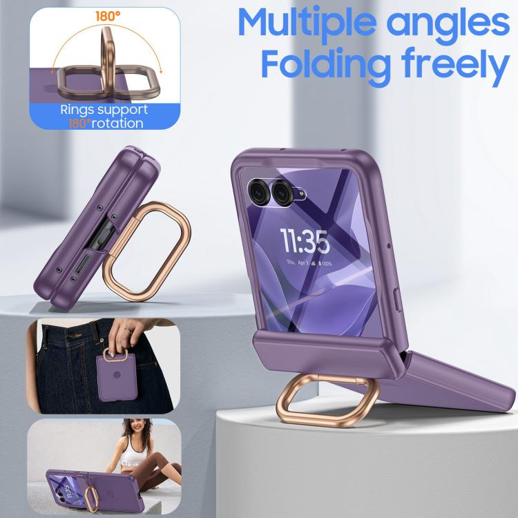 For Motorola Razr 50 Integrated Matte Skin Feel Phone Case with Ring Holder