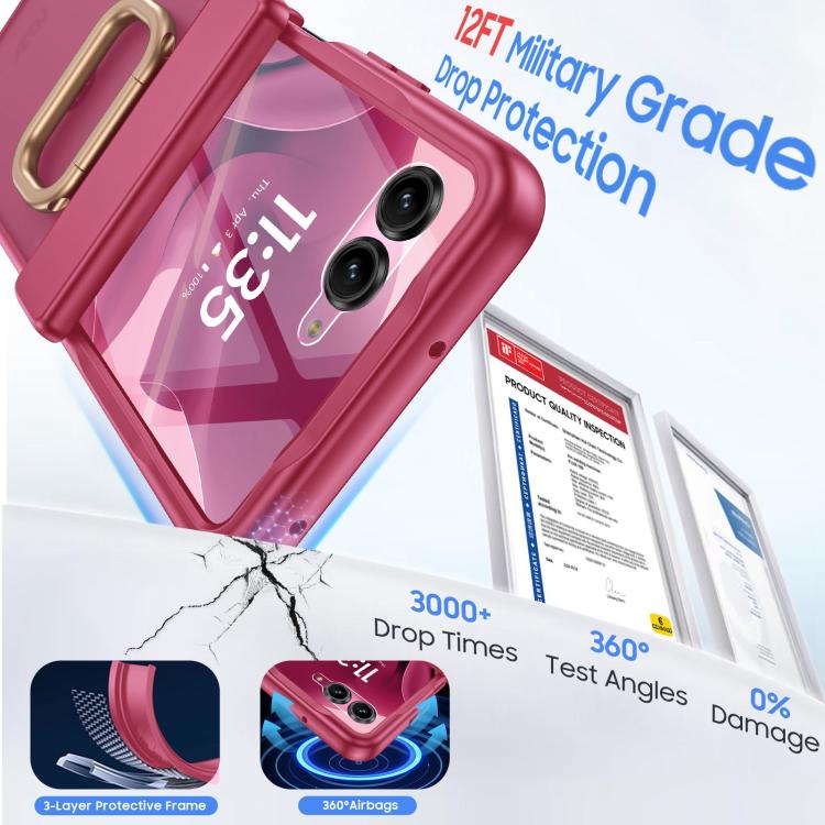 For Motorola Razr 60 Integrated Matte Skin Feel Phone Case with Ring Holder
