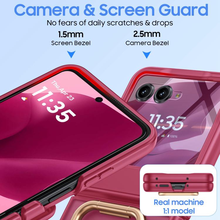 For Motorola Razr 60 Integrated Matte Skin Feel Phone Case with Ring Holder