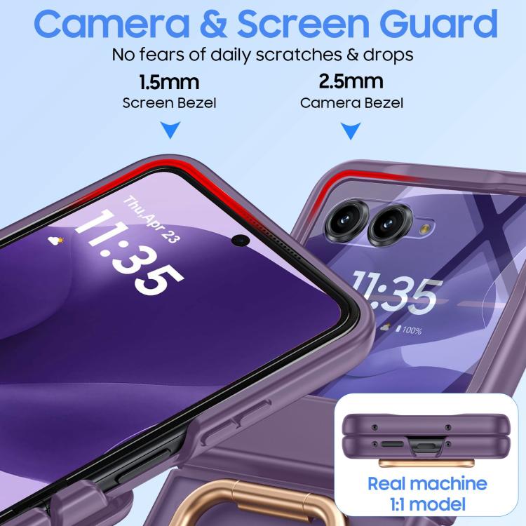 For Motorola Razr 60 Integrated Matte Skin Feel Phone Case with Ring Holder