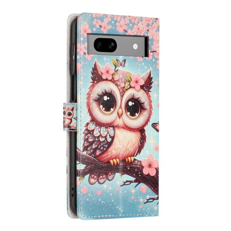 For Google Pixel 7a Colorful Painting Vegan Leather Phone Case with Lanyard