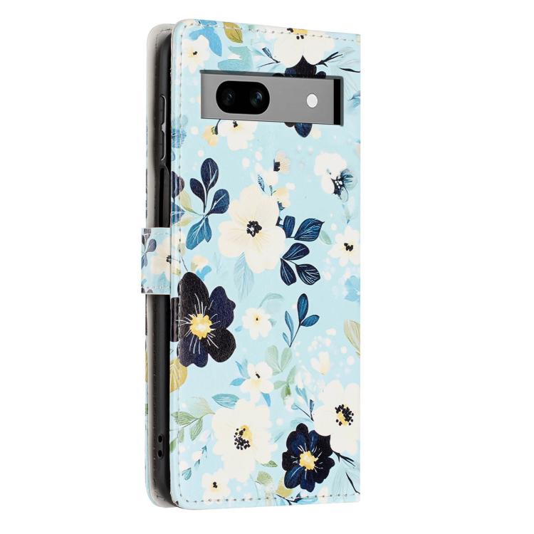 For Google Pixel 7a Colorful Painting Vegan Leather Phone Case with Lanyard