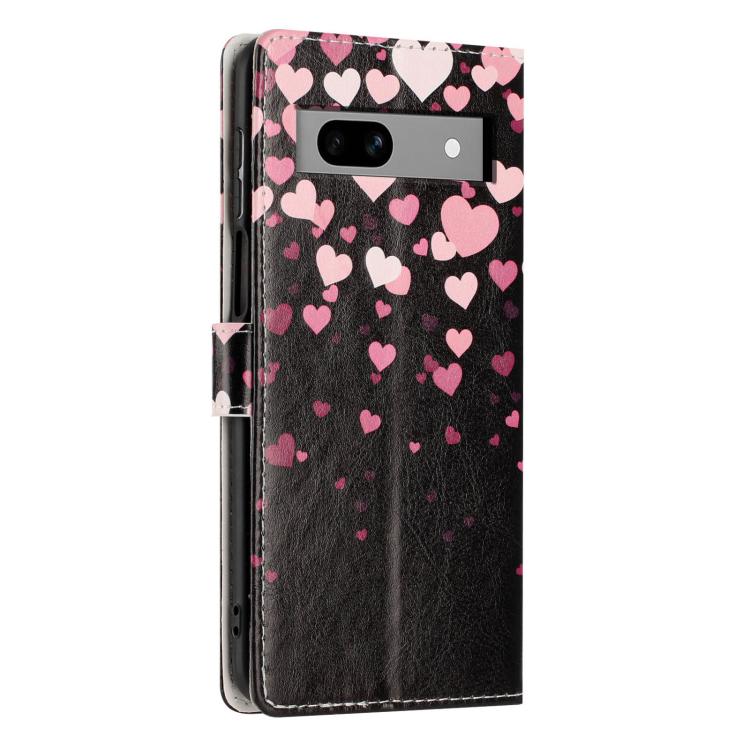 For Google Pixel 7a Colorful Painting Vegan Leather Phone Case with Lanyard