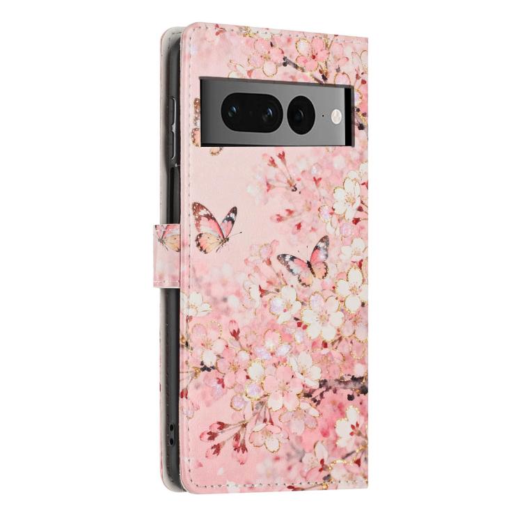 For Google Pixel 7 Pro 5G Colorful Painting Vegan Leather Phone Case with Lanyard