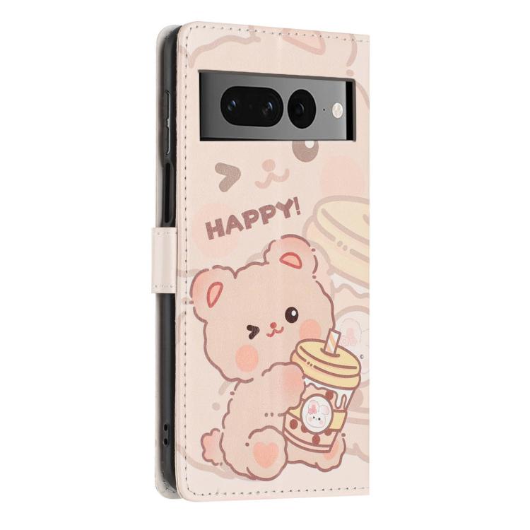For Google Pixel 7 Pro 5G Colorful Painting Vegan Leather Phone Case with Lanyard
