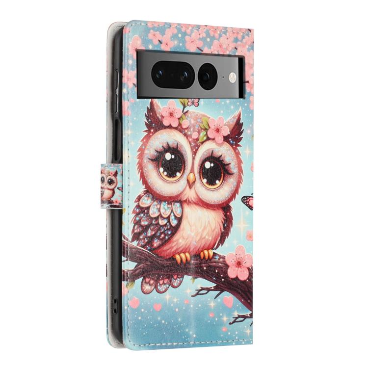 For Google Pixel 7 Pro 5G Colorful Painting Vegan Leather Phone Case with Lanyard