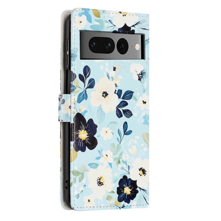 For Google Pixel 7 Pro 5G Colorful Painting Vegan Leather Phone Case with Lanyard