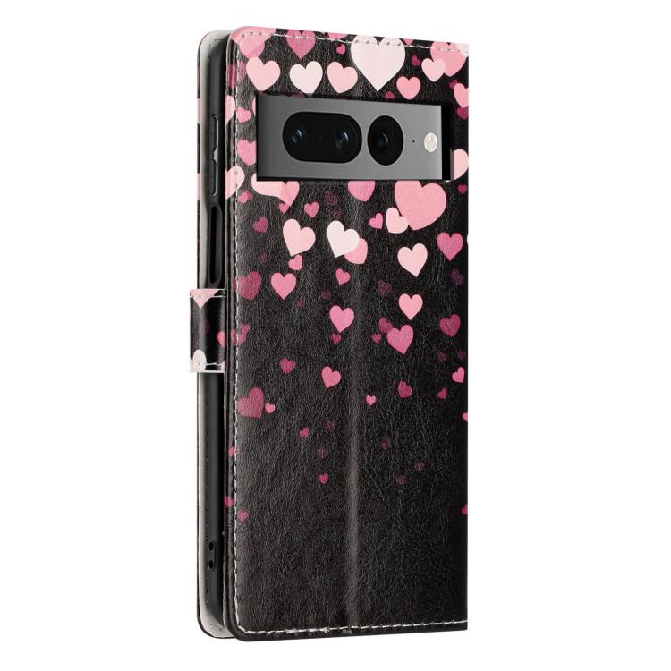 For Google Pixel 7 Pro 5G Colorful Painting Vegan Leather Phone Case with Lanyard