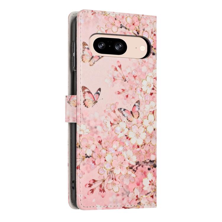 For Google Pixel 8 Colorful Painting Vegan Leather Phone Case with Lanyard