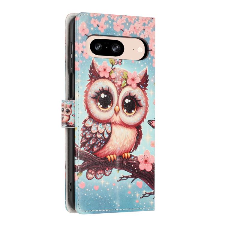For Google Pixel 8 Colorful Painting Vegan Leather Phone Case with Lanyard
