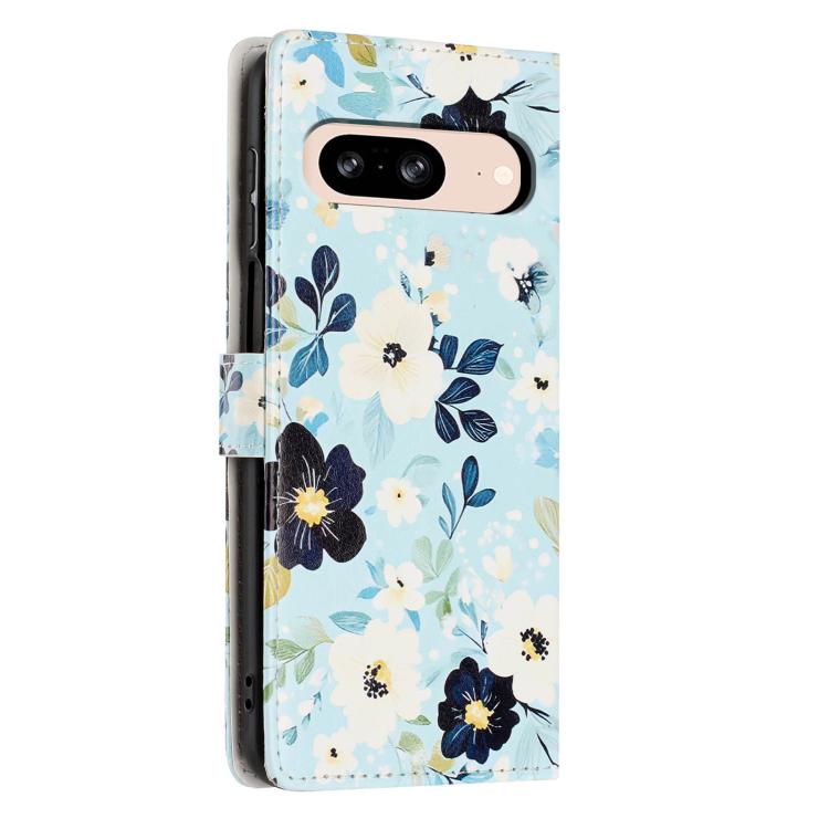 For Google Pixel 8 Colorful Painting Vegan Leather Phone Case with Lanyard