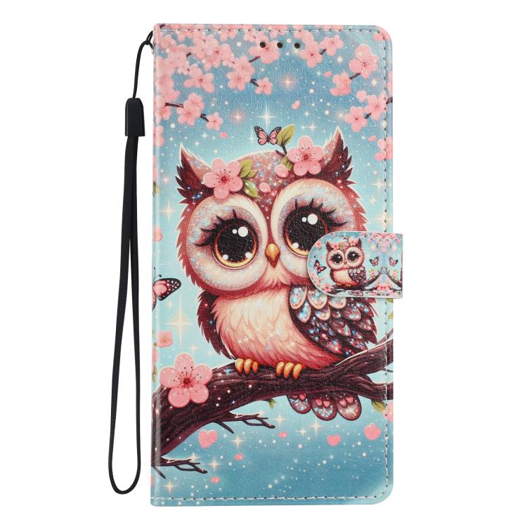 For Google Pixel 8a Colorful Painting Vegan Leather Phone Case with Lanyard