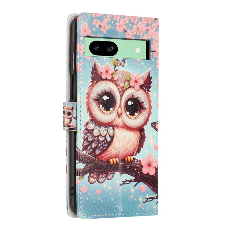 For Google Pixel 8a Colorful Painting Vegan Leather Phone Case with Lanyard