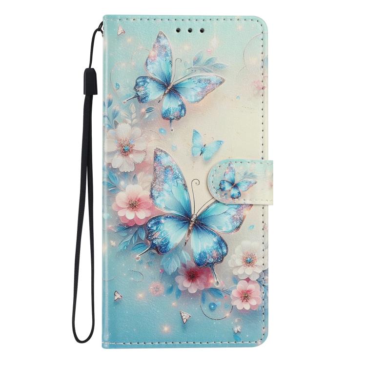 For Google Pixel 8a Colorful Painting Vegan Leather Phone Case with Lanyard