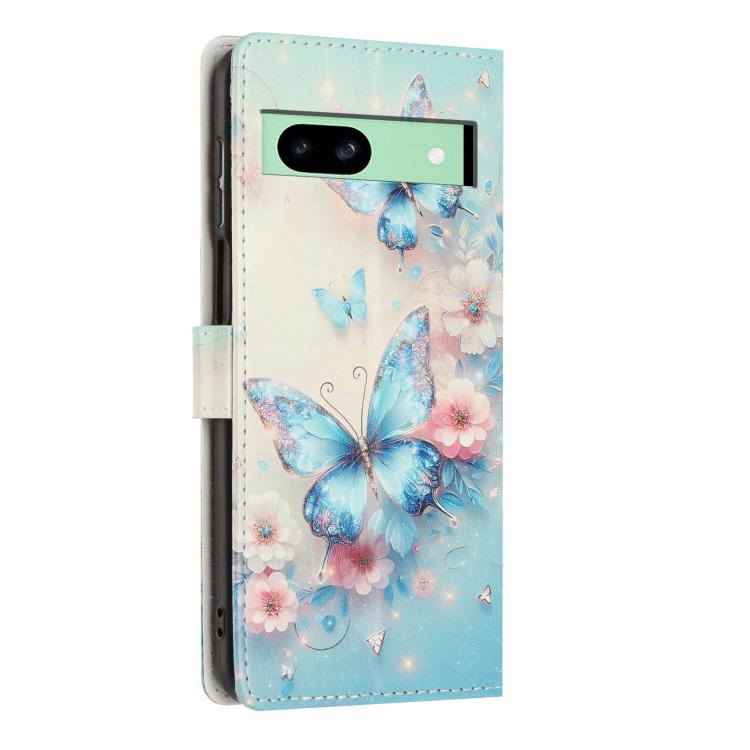 For Google Pixel 8a Colorful Painting Vegan Leather Phone Case with Lanyard