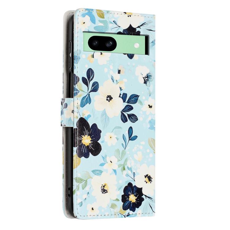For Google Pixel 8a Colorful Painting Vegan Leather Phone Case with Lanyard