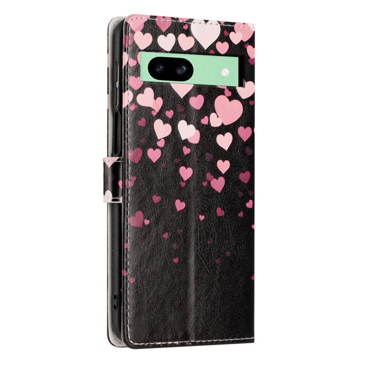 For Google Pixel 8a Colorful Painting Vegan Leather Phone Case with Lanyard