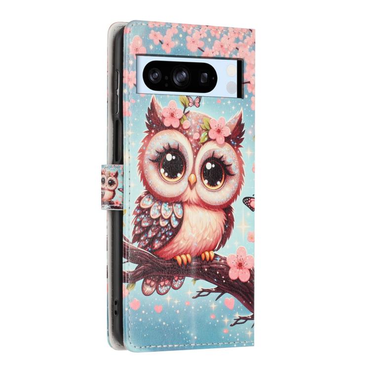 For Google Pixel 8 Pro Colorful Painting Vegan Leather Phone Case with Lanyard