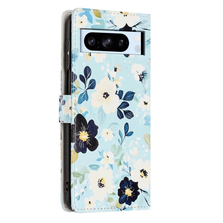 For Google Pixel 8 Pro Colorful Painting Vegan Leather Phone Case with Lanyard