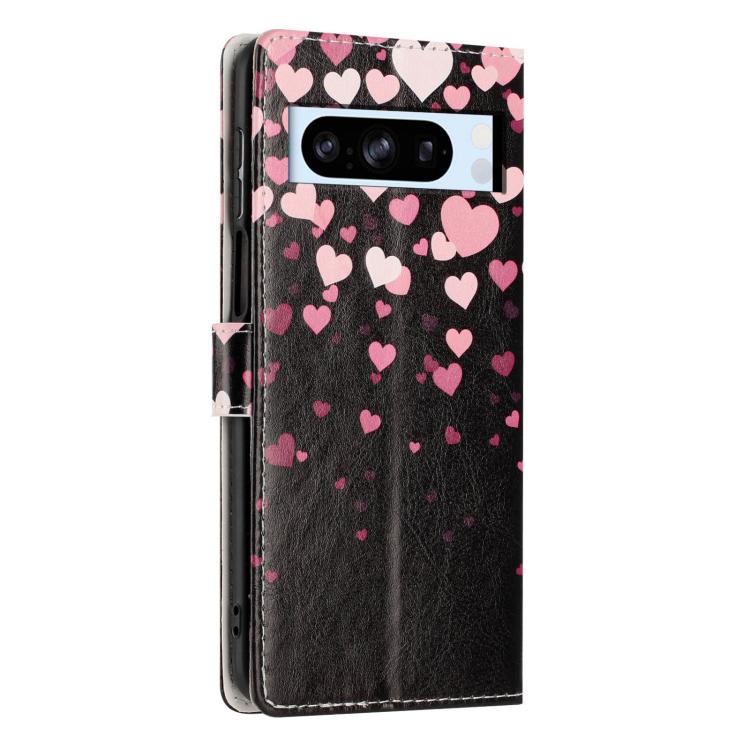 For Google Pixel 8 Pro Colorful Painting Vegan Leather Phone Case with Lanyard